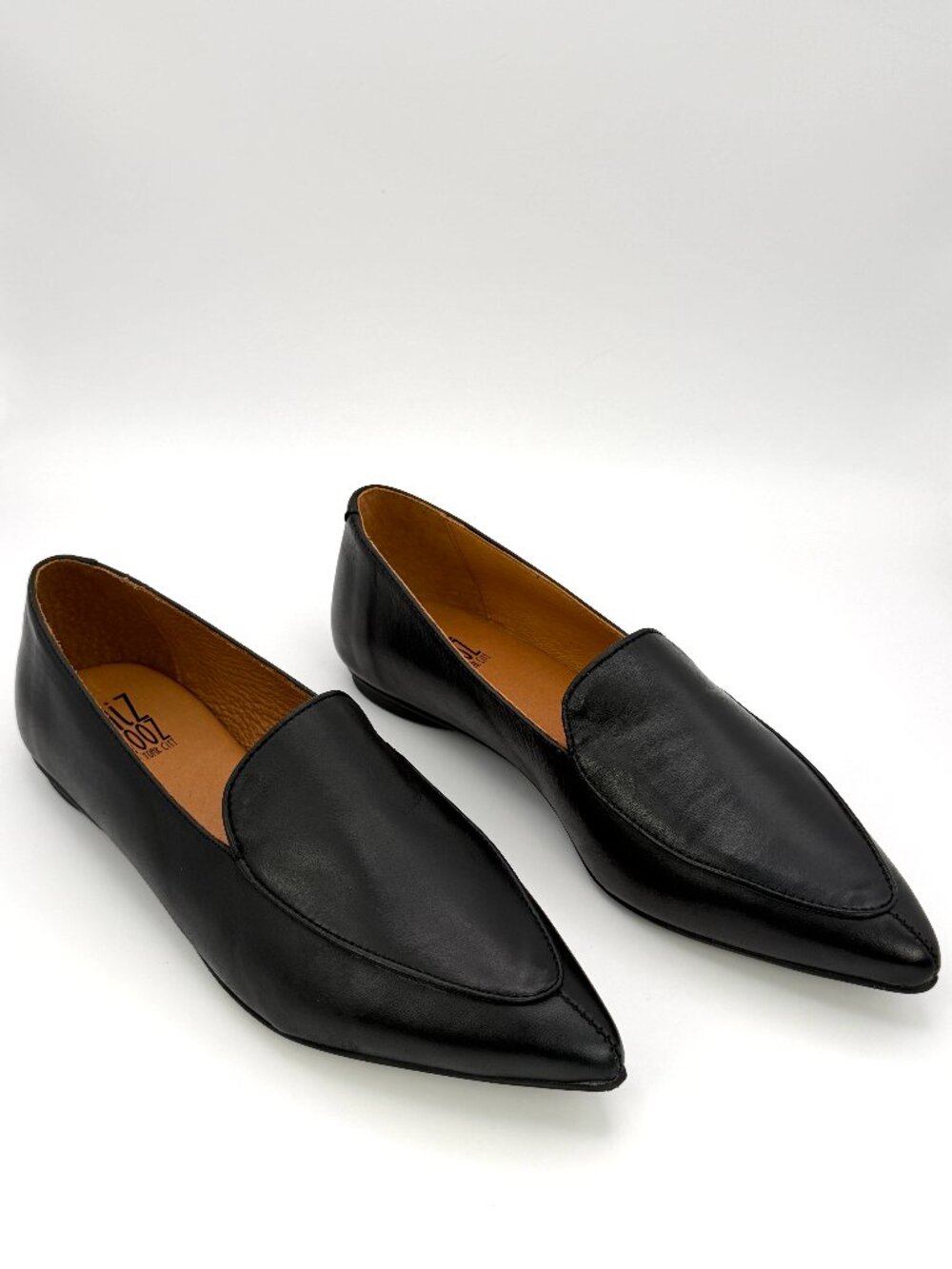 Miz Mooz Jani Women's Black Leather Pointed Toe Loafers US 7.5-8